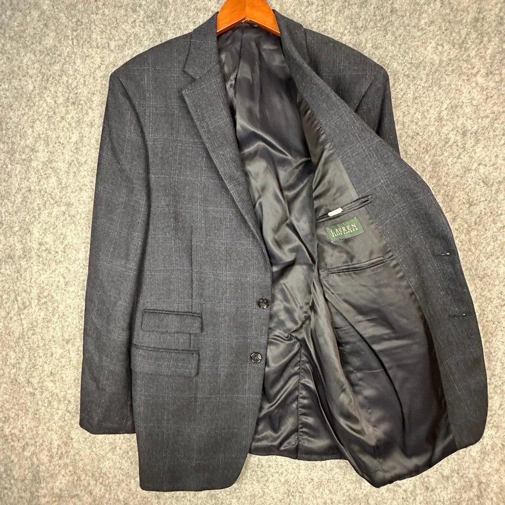 Joseph & Feiss Sport Coat Mens 44S Gray Gold Wool Classic Fit Herringbone Blazer